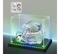 Huijintao Acrylic Display Case with RGBW Color Changing LED Light, Clear Display Box for Memoribilia Action Figures, Self-Assembly Dustproof Showcase with Black Base, 15.8x11x11.8inch