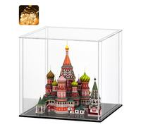 HUIJINTAO Clear Acrylic Display Case Countertop Box Cube Organizer Stand Dustproof Protection Showcase for Action Figures/Toys/Collectibles(10x10x10inch;25x25x25cm)