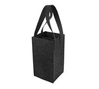 HUIJIQX 1pc 4 Divider Wine Bottle Carrier Red Wine Tote Bag Handle Felt Wine Storage Bag Reusable Grocery Bags Portable Wine Carrier(Black Dark Grey)