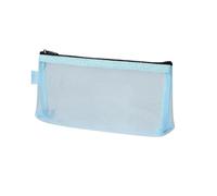 HUIJIQX 1Pc Simple Transparent Portable Mesh Pencil Case Pen Bag Office Student Pencil Cases School Supplies Pen Box Bill Storage Bag(Blue)