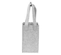HUIJIQX 1pc Wine Bottle Carrying Bag Red Wine Tote Bag 4-Grid Divider Handle Bag Felt Wine Storage Bag Reusable Grocery Bag Wine Carrier(Light Grey)