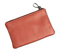 HUIJIQX 2PCS Men's Genuine Leather Coin Purse Men Wallets Retro Head Layer Cowhide Card Bag Handmade Zipper Wallet Key Case Car Key Case(Brown)