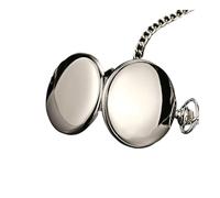HUIJIQX Simple Vintage Pocket Watch Round Hanging Chain Watch Quartz Watch Solid Color Alloy Pendant Bag Accessories(Silver)