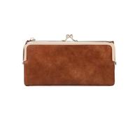 HUIJIQX Solid Color Multi Functional Long Wallet, Vintage Clutch Coin Purse, Women's Card Holder Zipper Wallet(QB332-Brown,1PCS)