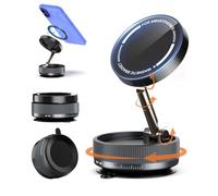 HuiJuKeJi Vacuum Magnetic Phone Holder, Foldable Suction Cup Phone Mount 360° Adjustable Magnetic Phone Holder for Car Gym Kitchen Bathroom Desktop