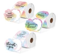 HUIJUTCHEN 3 Rolls Thermal Labels Sticker Rolls for Phomemo M110 M220 M221 M120 M200 Label Maker Printer 50x50MM Gradient Colorful Flower Edge Waterproof Address Label Paper for DIY Price Name