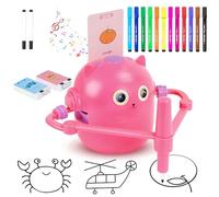 HUIJUTCHEN Drawing Robot for Kids, Educational Drawing Machine Voice Interaction Draw Learning Toy with 100 Word Cards & 12 Color Pens Present for Age 3+ Boys Girls Birthday Christmas
