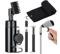 HUIJUTCHEN Golf Accessories Golf Club Cleaner Brush with Water Spray Bottle Golf Groove Cleaner Microfiber for Golf Bags with Retractable Clip Golf Towel Kit Golf Present For Men (4PCS)