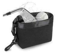 HUIJUTCHEN Golf Club and Golf Ball Cleaning Bag - Portable Golf Club Cleaner,Waterproof Clean Face Technology Liner,Cleans Club Grooves,Golf Ball Washer,Detachable Clip,Machine Washable