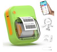 HUIJUTCHEN Mini Pocket Printer Portable Thermal Photo Printer with 10 Rolls Printing Paper for Android or iOS APP, Bluetooth Inkless Printer Labler Maker (Label Maker-Yellow)