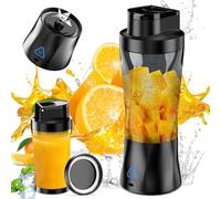 HUIJUTCHEN Portable Blender, 600ML Personal Blender Rechargeable Juice Mixer Cup with To-Go Lids for Shakes Smoothies Frozen Fruit Protein Drink Baby Food Perfect for Home Gym Office Travel