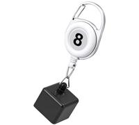 HUIKANGSHENG Billiard Chalk Holder, Pool Cue Chalk Holder with Retractable Key Ring | Portable Leak-Proof Design On-the-Go Billiards Accessories for Players (White)