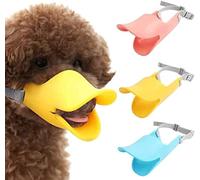 HUIKDY Gneric Anti-bite Dog Muzzle Cute Duck Mouth Shape Soft Dog Mouth Covers Silicone Anti Bite Duck Mouth with Adjustable Straps