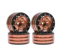 HUIKREW For Axial For SCX10 For Traxxas For TRX4 For TRX6 D90 1/10 Metal 1.9" Beadlock Wheels Rims Tornado Holes RC Car Crawler Parts RC Beadlock Hubs(Coffee)