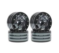 HUIKREW For Axial For SCX10 For Traxxas For TRX4 For TRX6 D90 1/10 Metal 1.9" Beadlock Wheels Rims W Tornado Holes RC Car Parts RC Beadlock Hubs(Gray)