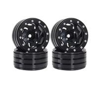 HUIKREW For Axial For SCX10 For Traxxas For TRX4 For TRX6 D90 1/10 Metal 1.9" Beadlock Wheels Rims W Tornado Holes RC Car Parts RC Beadlock Hubs(Black)