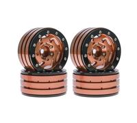 HUIKREW For Axial For SCX10 For Traxxas For TRX4 For TRX6 D90 1/10 Metal 1.9" Beadlock Wheels Rims W Tornado Holes RC Car Parts RC Beadlock Hubs(Coffee)