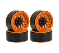 HUIKREW Parts For TRX6 For TRX4 For SCX10 III For Wraith For Capra VS4-10 Gen8 CC01 1/10 Aluminum Wheels Rim Beadlock Hardware RC Crawler(4pcs Orange)