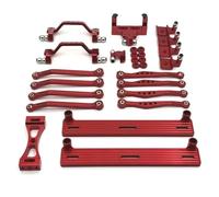 HUIKREW Parts For WPL C64 C64-1 1/16 Metal For Chassis Link Rod Pull Rod Mount Side Pedal Shock Mount Set RC Car Upgrade Parts Accessories(Red)