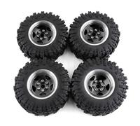 HUIKREW RC Car Tyre For 1:10 4PCS 98MM 1.9" For Super Viscosity Rubber For Rock Tyres Wheel Tires With Beadlock Rim RC Crawler Accessories Replacement(Black)
