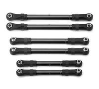 HUIKREW RC Repairs Accessories For Traxxas For Slash For Hoss For Rustler For Stampede 1/10 Metal Pull Rod Link Steering Set 4x4 RC Car Upgrade Parts Crawlers(Black)