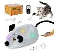 HUIKUANGEU Cat Toy Electric Play Mouse, Cat Toy with Remote Control, Cat Toy Mouse, Interactive Cat Toy, for Funny Hunting Simulation Animal Toy