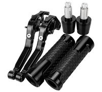 HUILA Motorcycle Aluminum Brake Clutch Levers Handlebar Hand Grips Ends for Katana GSX600F GSX750F 1989-2007 2006 2005 2004(Silver)