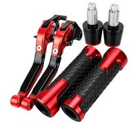 HUILA Motorcycle Aluminum Brake Clutch Levers Handlebar Hand Grips Ends for TMAX500 TMAX530 2001 2002 2003 2004 2005 2006 2007(Red)