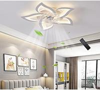 Huilefu Quiet Ceiling Fan with Lighting Modern LED Ceiling Light, dimmable with Fan, Flower Shape Fan Light with Remote Control White Ceiling lamp for Living Room, Bedroom, Children's Room φ60cm, 36W