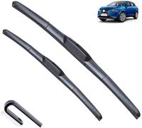 Huiloogye For Nissan Qashqai J12 2021-2024 Front Windscreen Wiper Blades - Aerodynamic Quiet Design - Easy Clip Installation - Pair