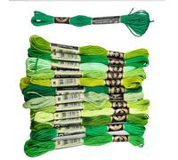 Huimai 28 Colours Green Embroidery Thread Cross Stitch Floss