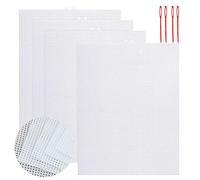 Huimai 4 Plastic Mesh Canvas Sheets, White Grid 13.4 x 10.3 Inch, Plastic Needlepoint Canvas, Cross Stitch Mesh Fabric for Handmade, Crafts and Sewing Projects (White/ 4 Pieces)