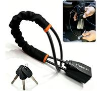 Huimai Steering Wheel Lock Seat Belt Lock, Universal Heavy Duty Anti-Theft Car Security Lock for Car SUV Van Truck with 3 Keys (Black)