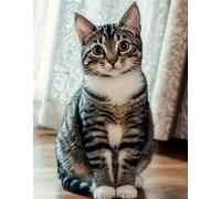 Huimanhe 5D DIY Diamond Painting Kit for Adults,Diamond Art Kits for Beginner,Painting by Diamonds,Gem Art Kits Round Drill for Home Wall Decor Gifts for Women, Men (cat)