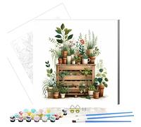 Huimanhe Paint by Numbers Kit for Adults,DIY Easy Painting Kits on Canvas with Wooden Framed, Small Color by Numbers Acrylic,Adult Paint by Number for Gifts,Home Wall Decor (Plant)