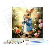 Huimanhe Paint by Numbers Kit for Adults,DIY Easy Painting Kits on Canvas with Wooden Framed, Small Color by Numbers Acrylic,Adult Paint by Number for Gifts,Home Wall Decor (Rabbit)