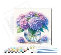 Huimanhe Paint by Numbers Kit for Adults,DIY Easy Painting Kits on Canvas with Wooden Framed, Small Color by Numbers Acrylic,Adult Paint by Number for Gifts,Home Wall Decor (Hydrangea)