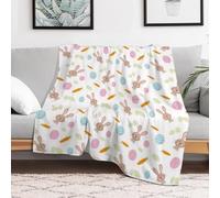 HuiMeiEr 3D Printed Bunny, Carrot, Easter Ultra-Soft Micro Fleece Blanket Soft And Warm Digital Printed Blanket Flannel Throw Blanket for Kids/Adult 40"x50"