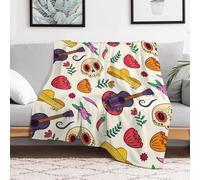 HuiMeiEr 3D Printed Mexico Skull Pattern Blanket, Soft & Warm Fluffy Plush Pattern Blanket, Flannel Fleece Blanket TV Blankets, Microfiber Couch Blanket 70"x80"