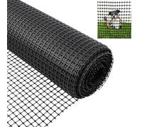 HUIMO 1 x20m Garden Netting Fencing for Outdoor Aniaml, Pool Snow Chicken Mesh Fence, Plastic Mesh Fence Roll with Zip Ties, Safety Temporary Fencing for Poultry, Deer, Dog, Chicken (Black)