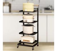 HUIMOZ Expandable 3 Tier Microwave Oven Rack Kitchen Shelf nizer White & Black Storage Stand for Cabinets Cupboard and Kitchen Countertop 4 Boards Included
