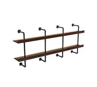 HUIMOZ Industrial Wall Mounted Wine Rack with LED Lights Large Capacity Metal Floating Shelf Three-Tier Goblet & Liquor Bar for Home Stylish Bar Shelves for Wine Lovers