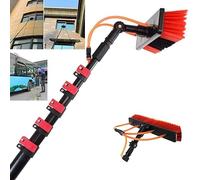 HUIMOZ Water Fed Telescopic Brush Kit - 3.6-11m Window Cleaning Pole & Solar Panel Cleaning System for Trucks - 12FT/3.6M Adjustable Water Fed Pole Brush