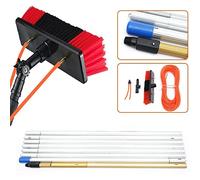 HUIMOZ Window Cleaning Kit - Lightweight Telescopic Aluminum Water Fed Pole Efficient Brush for Car Solar Panel & Glass Perfect for Streak-Free Cleaning of & Curtain Walls.
