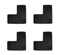 HUIMU L-Shaped Bath Mat, Soft Absorbent Area Rug for Bathroom, Bedside, Sofa, Living Room, Non-Slip, Corner Bath Mat for Home Decor (Black)