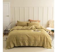 HUIMVNC Button Duvet Cover Set, Cotton Solid Color King Duvet Cover 4 Piece Simple Style Bedding Sets with Button Closure a Gift Idea for All Season (pastoral green King) kxtmm