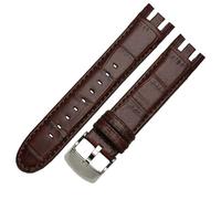 HUIMVNC Genuine Leather Watch Bracelet For Swatch YRS403 412 402G watch band 21mm watchband men curved end watches strap Times