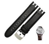 HUIMVNC Genuine Leather Watch Bracelet For Swatch YRS403 412 402G watch band 21mm watchband men curved end watches strap Times