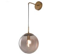HUIMVNC Industrial Vintage 15cm Glass Globe Drop Wall Light Fixture Bedroom Corridor Sconce Light Retro Grey Glass Sphere Wall Lamp(Grey) Times