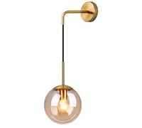 HUIMVNC Industrial Vintage 20cm Glass Globe Drop Wall Light Fixture Bedroom Corridor Sconce Light Retro Clear Glass Sphere Wall Lamp (Clear) Times